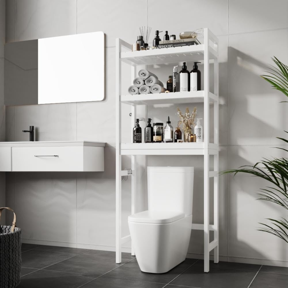 ViolaEcho Bathroom Organizers and Storage - Over The Toilet Storage Cabinet with Durable Shelves | Stable Over The Toilet Storage Cabinet for Efficient Bathroom Organizers and Storage Solutions