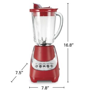 CALFEE Quiet Blender, 48 oz. Glass Jar, 12 Blending Functions, Red