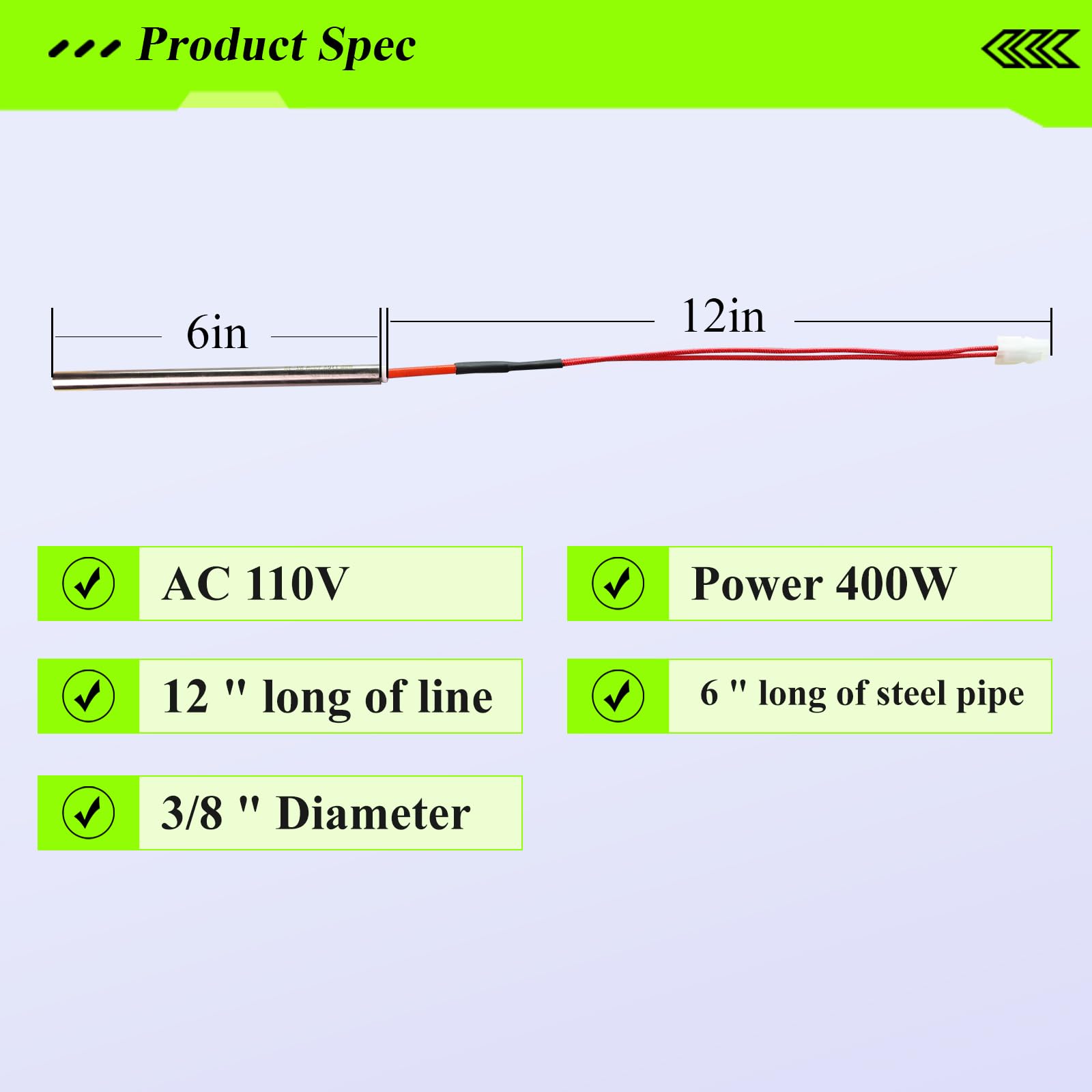 Pellet Stove Igniter Compatible with All Models of Comfortbilt/Castle Pellet Stoves, Fits ComfortBilt HP22, HP22I, HP22N,HP21,HP50,HP50GC,HP61 Pellet Stoves & Castle 720307/ComfortBilt igniter1 IG-1