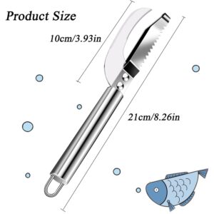 PCTC Stainless Steel Fish Maw Knife,3 In 1 Fish Maw Knife, Multifunction Fish Scale Knife fish scale remover Household Kitchen Fish Scale Tool