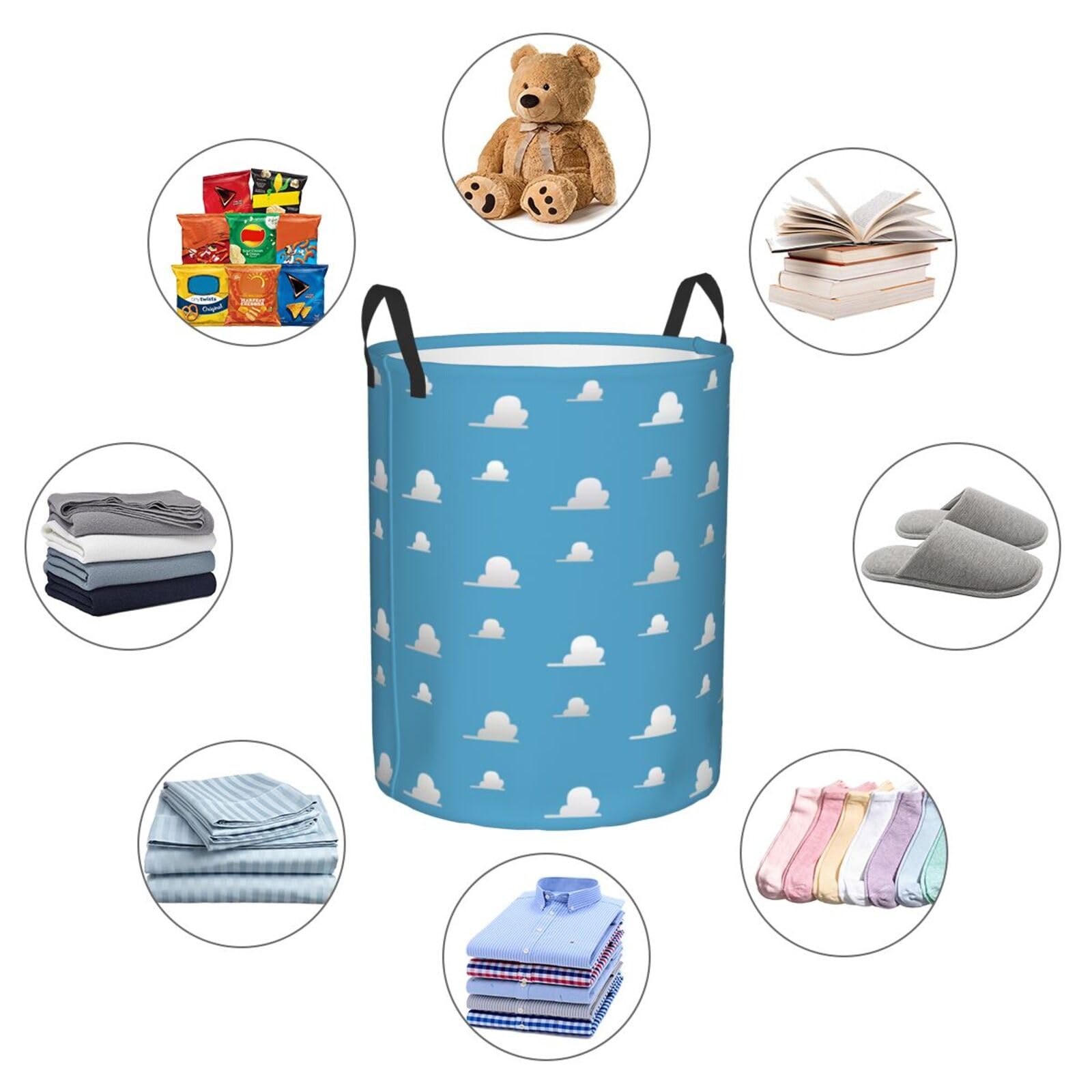 Aimeryup Cloud Laundry Basket Hamper Dirty Clothes Hamper For Laundry Waterproof Laundry Baskets with Handles Storage Basket for Toys Clothes Organizer Bedroom Decor, Small