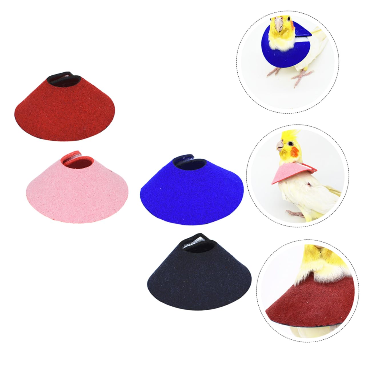 Housoutil 8 Pcs Bird Neck Collar Pet Recovery Neck Collar Elizabethan Collar Pet Bird Collar Cat Licking Cone Bird Supplies Bird Elizabeth Circle Zeedog Rabbit Korean Velvet Soft Collar