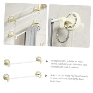 DRESSOOS 2pcs No Punching Bath Towel Organizer Bathroom Door Wall Hanging White Towel Rack Double Pole Tower Hanger No Trace Stickers Multifunction abs Iron Pipe Paint Wall-Mounted Shelf