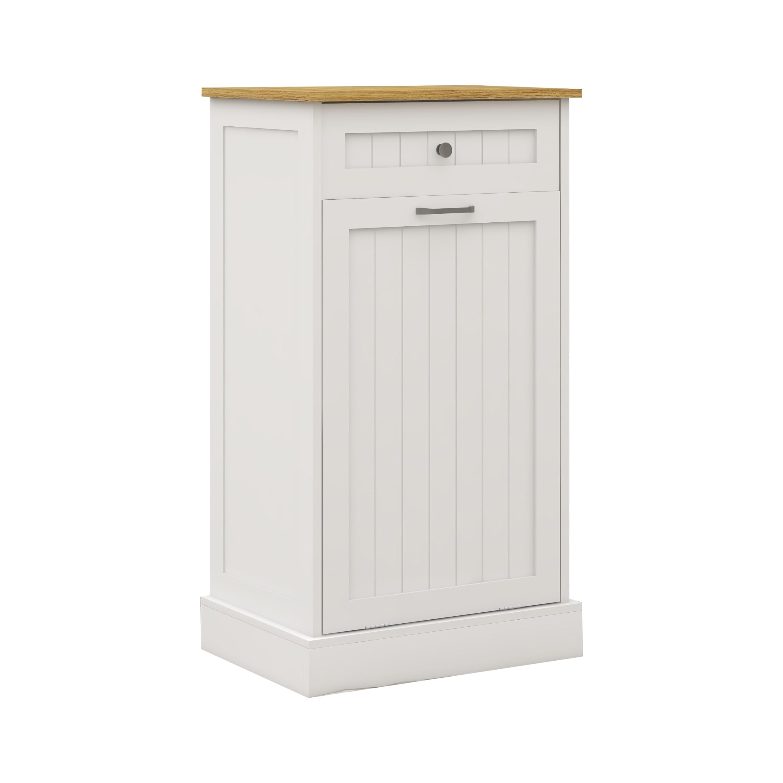 ELEMENT ACE 10 Gallon Tilt Out Trash Cabinet Kitchen Island Multi Functional Storage Easy Assembly Stylish and Durable White