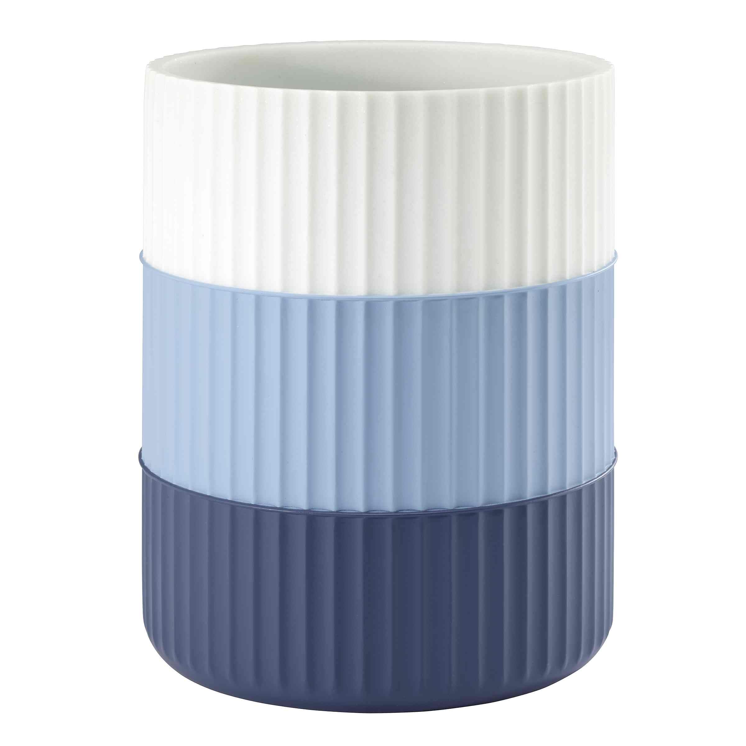 IZOD Bathroom Accessories Clubhouse Collection, Wastebasket, Blue