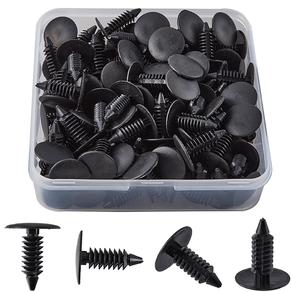 GORGECRAFT A Box 100Pcs Medium Multi Gauge Rivets 4/5" Length Black Patio Strapping Fasteners for Patio Lounge Chair Outdoor Furniture Replacement Parts Repair Webbing Lawn Lounge with 1/4" Holes