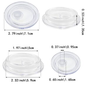 5 PACK Acrylic Lids Fit, Replacement Lids for 16 oz Glass Cups, Reusable Iced Coffee Cup Beer Can Drinking Glasses for Smoothie Whiskey Boba Soda Tea Gift(Clear)