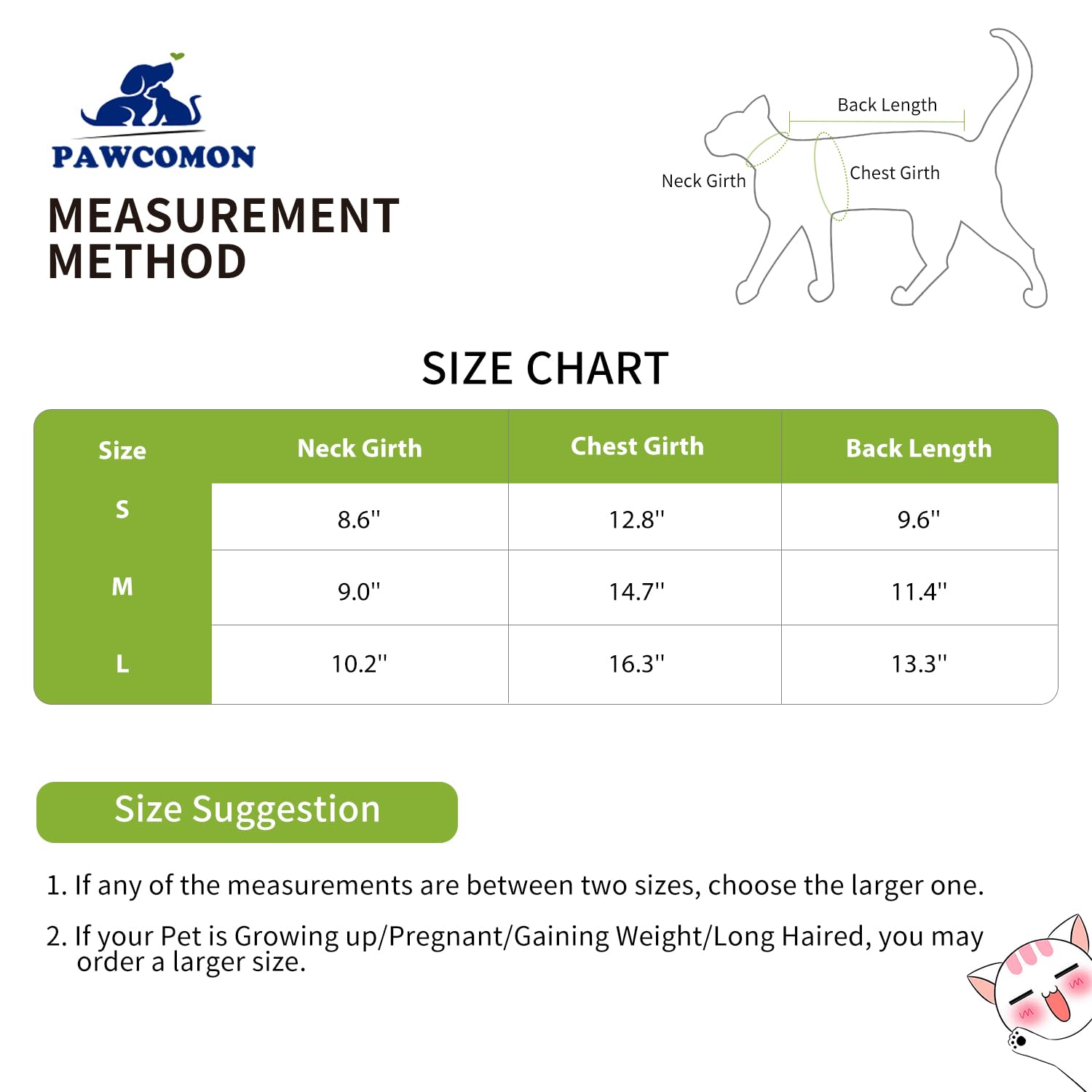 Pawcomon 2 Packs Cat Surgery Recovery Suit Surgical Clothes Abdominal Wounds Anti-Licking Cat Bodysuit Onesie Substitute E-Collar& Cone