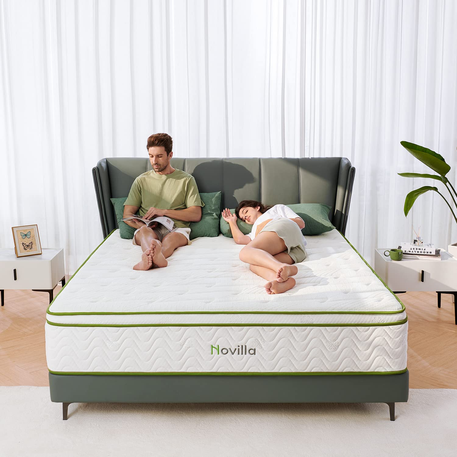 Novilla California King Mattress, 12 InchGel Memory Foam Hybrid Mattress with Pocketed Coil for Pressure Relief & Motion Isolation, Medium Firm Cali King Mattress in a Box, Amenity