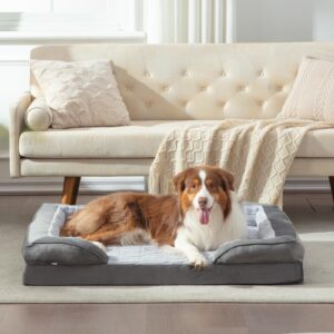 furtime orthopedic dog beds for meidum large dogs, washable dog bed with supportive foam, pet sofa with removable cover, waterproof, nonskid bottom