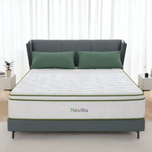 novilla king mattress12 inch gel memory foam hybrid mattress with pocketed coil for pressure relief & motion isolation medium firm king bed mattress in a box amenity