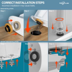 HOMLYLINK 21 Inch Extra Tall Toilet for Seniors, Elongated High Toilet, Comfort Bowl Height Toilet for Bathroom, Two-Piece Dual Flush 1.1/1.6 GPF, 12” Rough In,White, Elongated Oval Bowl