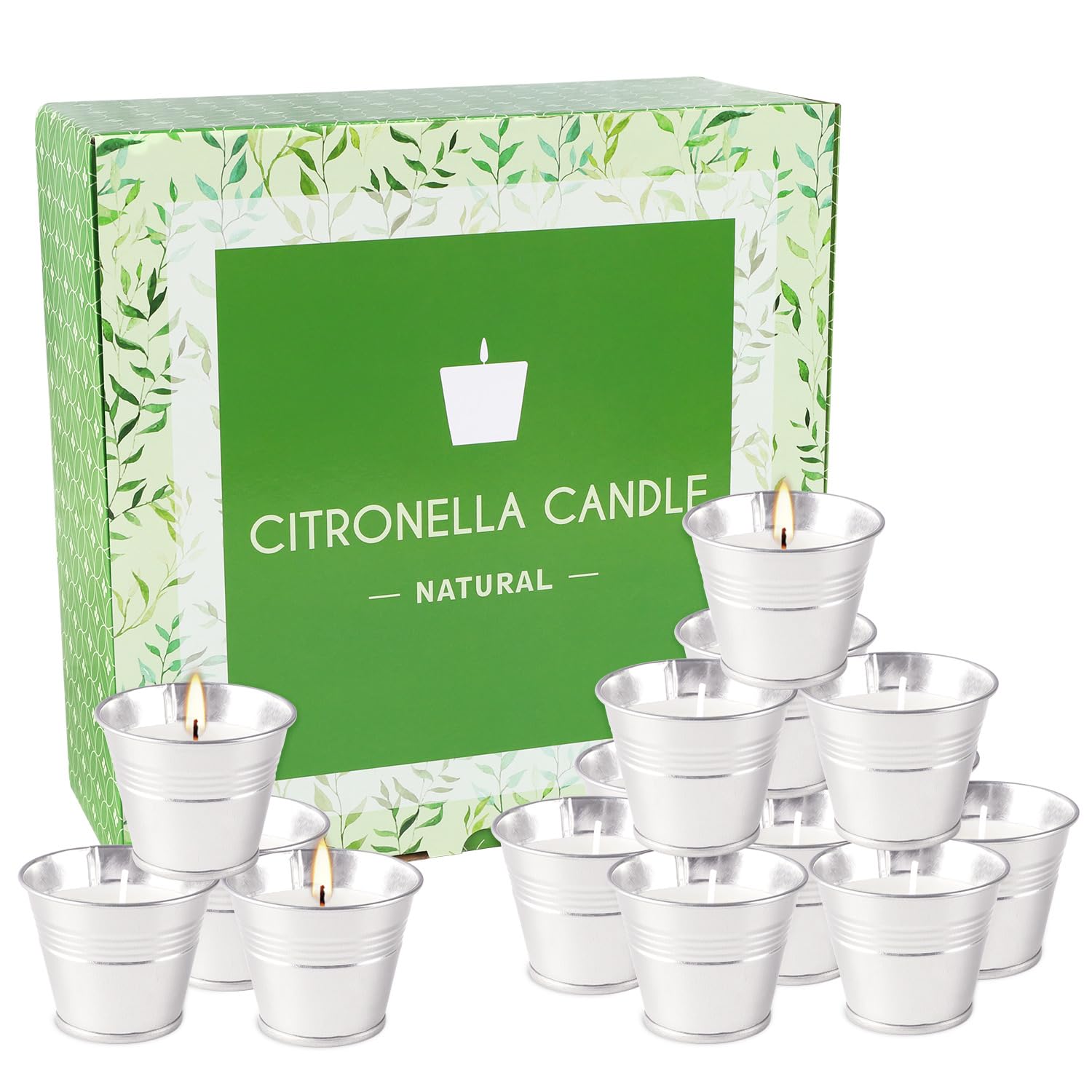 32 Pcs Citronella Candle 2.2 OZ Nature Soy Wax Candle, Indoor & Outdoor, Jar Candle for Patio Yard Balcony Porch Camping BBQ