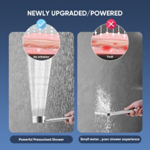 Handheld Shower Head Set High Pressure Stainless Steel High Flow Hand Shower Head with 59 Inch Hose and Bracket Brushed Finish