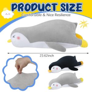 Motionchic 2 Pcs 23.62" Penguin Stuffed Animal Plush Toy Soft Penguin Plush Doll Large Stuffed Penguin Pillow Cute Penguin Body Pillow Giant Penguin Plush Gift for Girls Boys