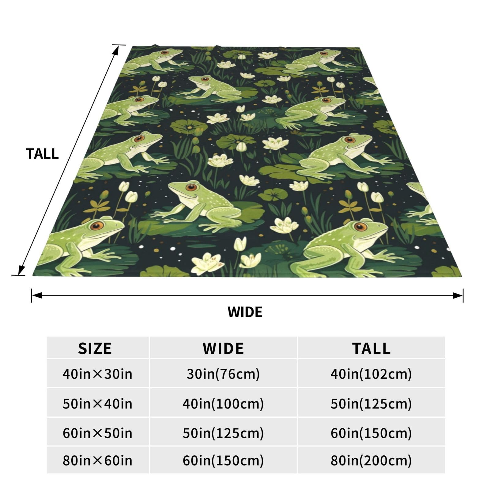 amepay Frog Blanket Gifts for Frog Lover Kids Lotus Leaf Frog Flannel Throw Blankets Soft Comfy Lightweight for Home Decor Couch Bed Sofa 60x50 Inches