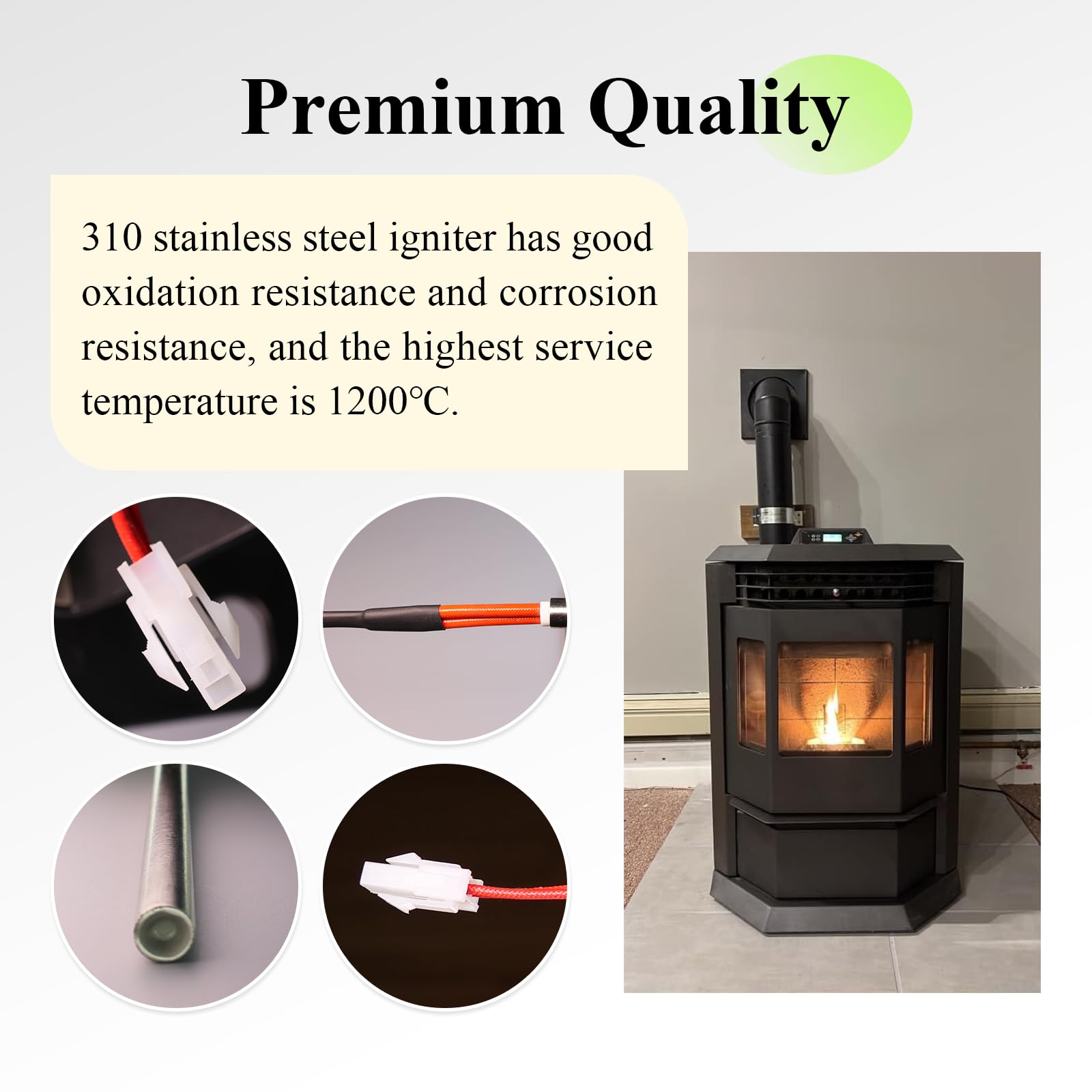 Pellet Stove Igniter Compatible with All Models of Comfortbilt/Castle Pellet Stoves, Fits ComfortBilt HP22, HP22I, HP22N,HP21,HP50,HP50GC,HP61 Pellet Stoves & Castle 720307/ComfortBilt igniter1 IG-1