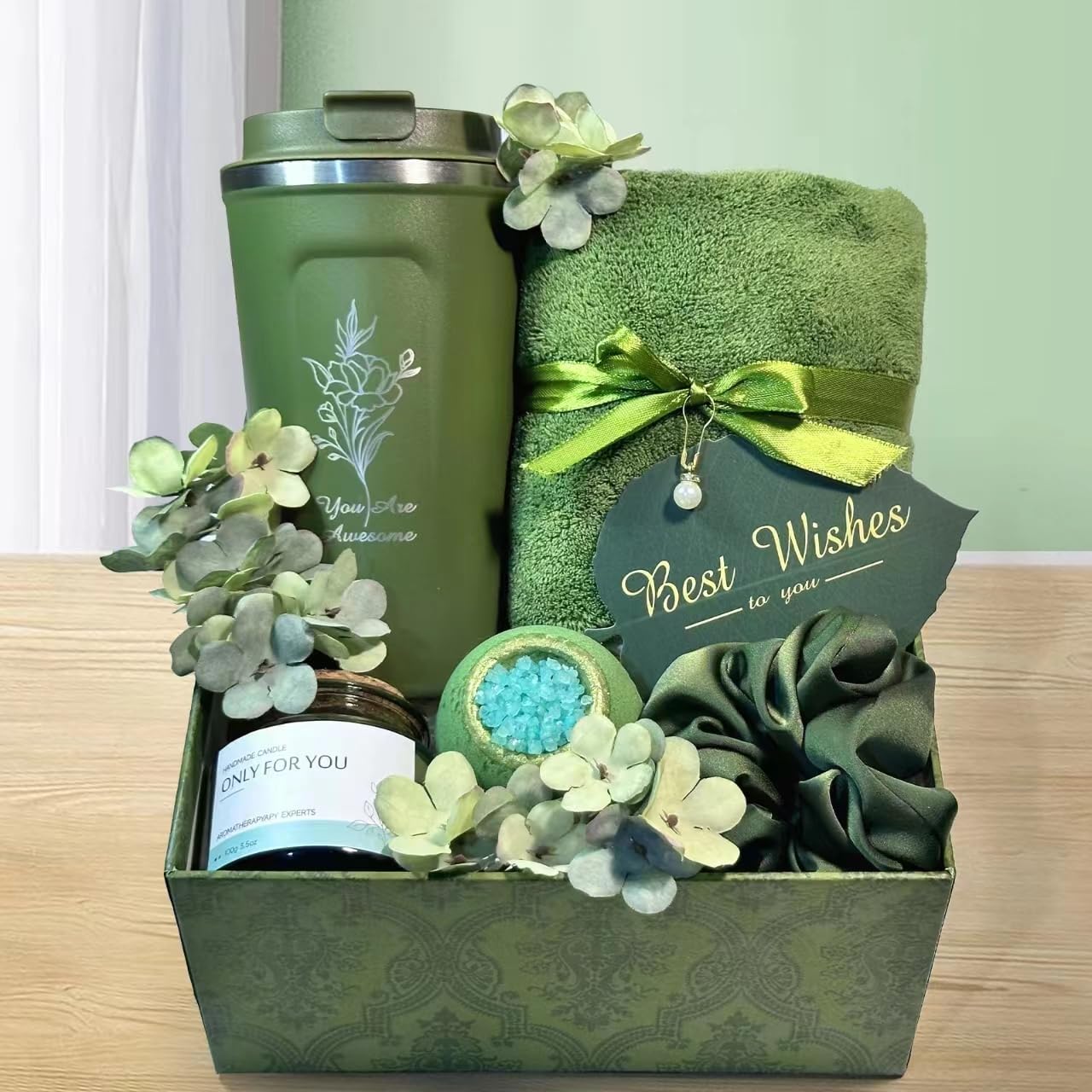 Thank You Gifts for Women, Gifts for Women, Mom, Wife, Girlfriend, Sister, Friends, Her - Happy Birthday, Christmas, Valentine's Day, Mothers Day Gifts - Personalized Spa Gift Basket Set for Women