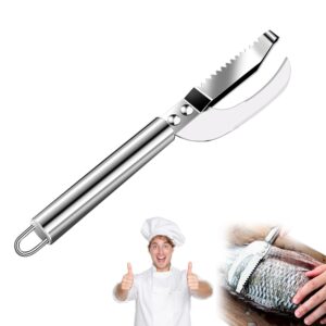 pctc stainless steel fish maw knife,3 in 1 fish maw knife, multifunction fish scale knife fish scale remover household kitchen fish scale tool