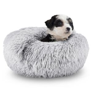 shinhye small dog bed cat bed dog bed with blanket plush fluffy hooded dog bed, small dog beds with cover cozy for indoor cats, blanket dog beds calm anti-nxiety dog bed washable