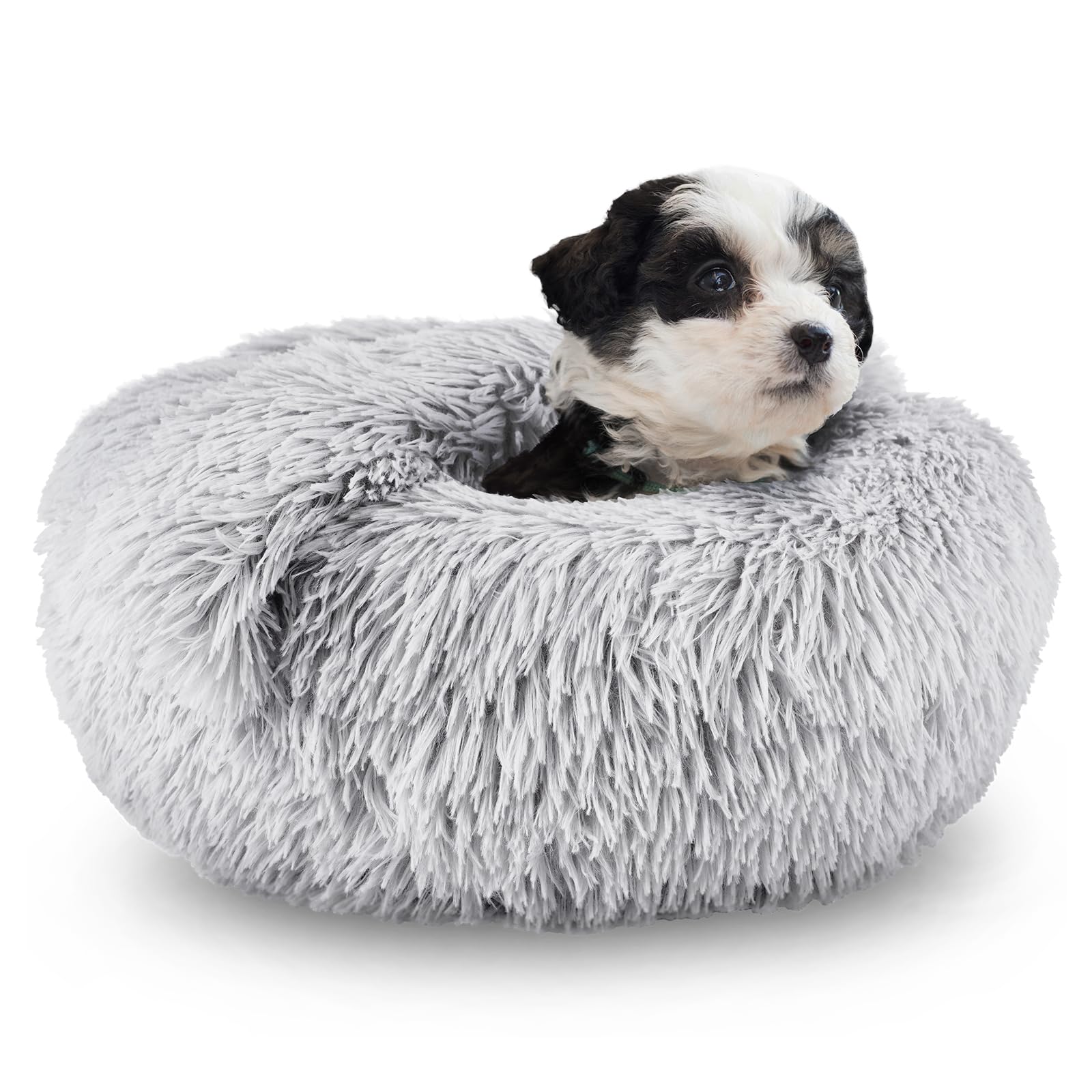 ShinHye Small Dog Bed Cat Bed Dog Bed with Blanket Plush Fluffy Hooded Dog Bed, Small Dog beds with Cover Cozy for Indoor Cats, Blanket Dog Beds Calm Anti-nxiety Dog Bed Washable