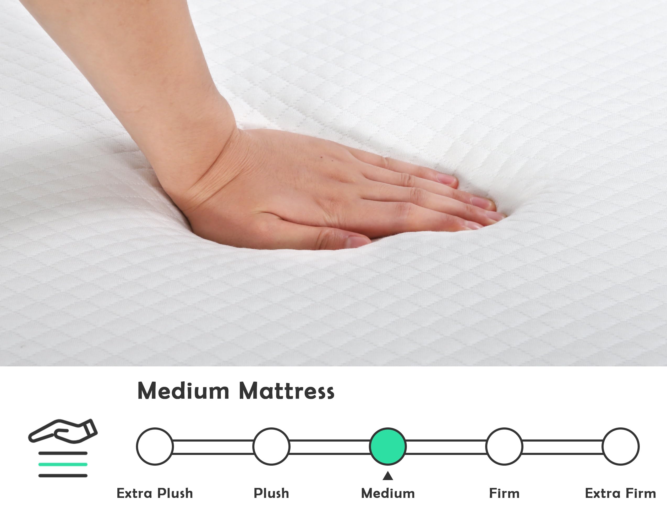 HWGEBY 6 Inch King Size Mattress, King Mattress Bamboo Charcoal Gel Infused Mattress, Green Tea Mattress Certipur US Certified, King Mattress in a Box Firm Mattress for Sleep and Pressure Relief