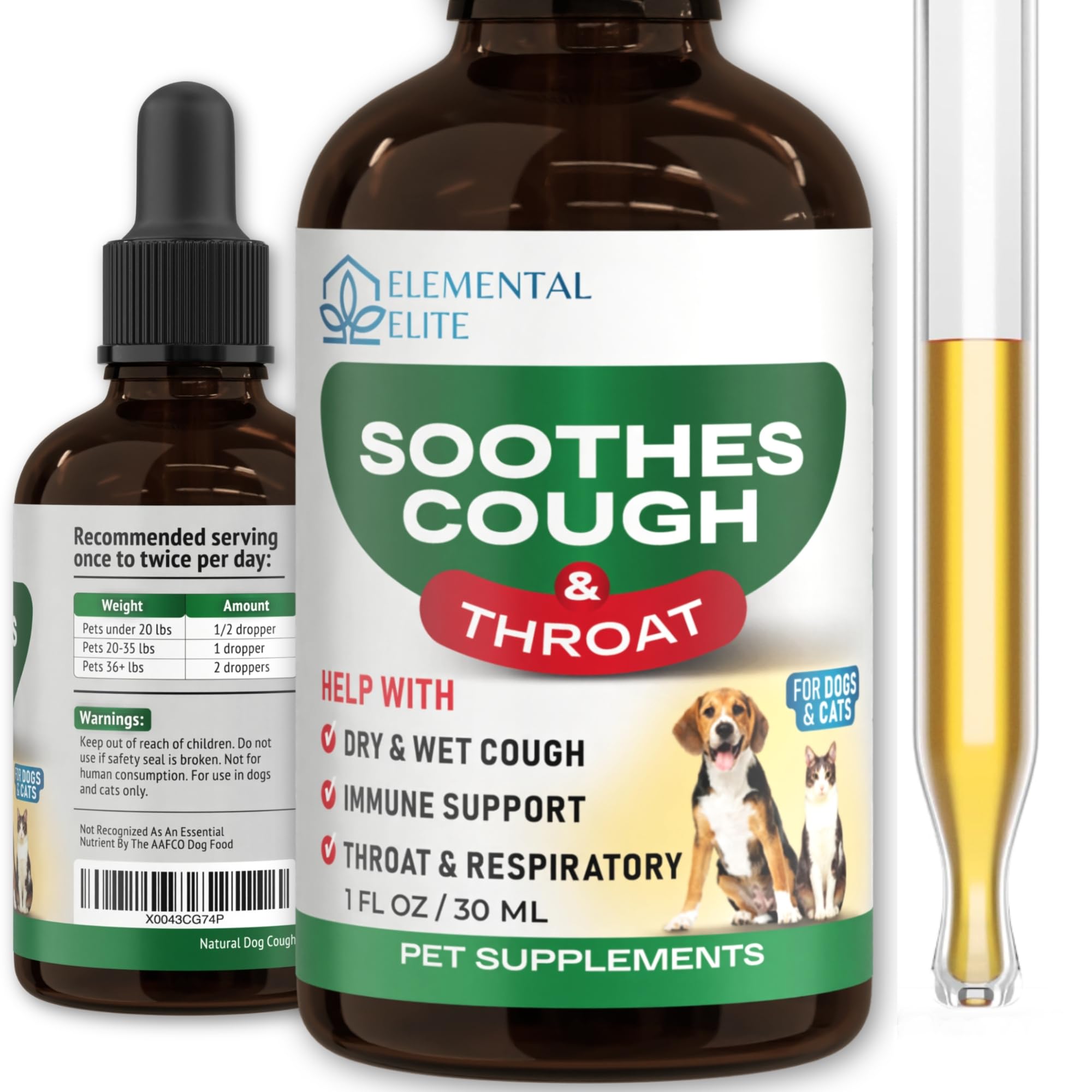 Kennel Cough Drops for Dogs & Cats - Allergy Relief - Cough Relief Dry and Wet Pet Cough - for Dogs of All Breeds & Sizes