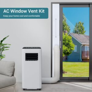 Brosyda Portable Air Conditioner Window Vent Kit with 5.1" AC Exhaust Hose & Coupler, Adjustable Portable AC Window Vent Kit, Upgraded Seamless Window Panel Kit for Sliding Windows