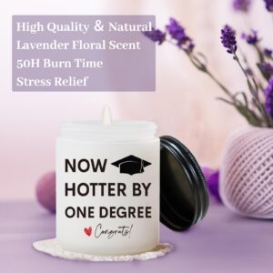 Hiipeenow 2024 Graduation Gifts for Her, Him, Handmade Natural Soy Wax Lavender Scented Candle Presents (7oz) Funny College Nurse Phd Graduation Gifts for Women, Men, Masters