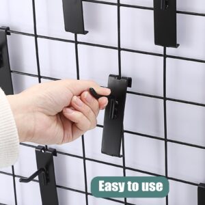 Sumnacon Grid Wall Hanging Hooks 35 Pcs Hooks for Grid Wall Notch 2 Inch Black Grid Wall Hangers,Sturdy Metal Display Hooks for Grid Wall for Craft Show,Retail Store,Home Dispaly