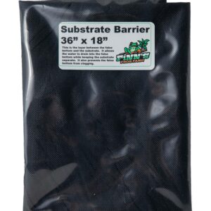 Terrarium Substrate Barrier, Essential Layer in a Bioactive Frog, Snake, or Lizard Habitat (36""x18""), Black