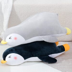 motionchic 2 pcs 23.62" penguin stuffed animal plush toy soft penguin plush doll large stuffed penguin pillow cute penguin body pillow giant penguin plush gift for girls boys