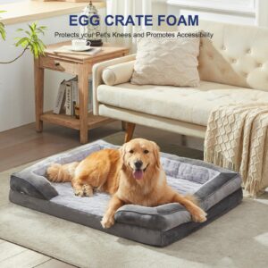 FURTIME Orthopedic Dog Beds for Meidum Large Dogs, Washable Dog Bed with Supportive Foam, Pet Sofa with Removable Cover, Waterproof, Nonskid Bottom