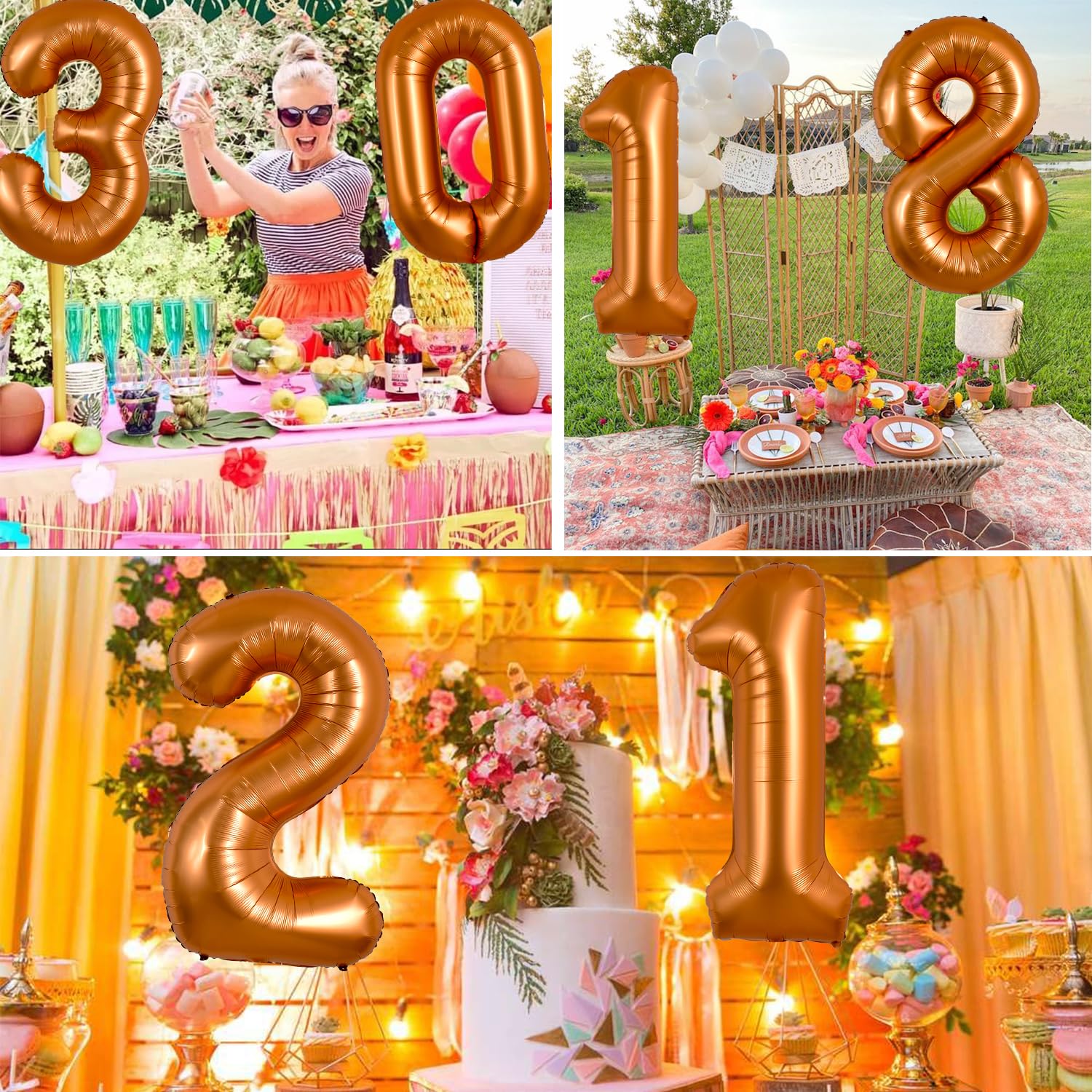 TONIFUL 40 Inch Orange Large Numbers Balloon 0-9 Birthday Party Decorations,Big Number 4 Foil Balloon Digital 4 for Birthday Party,Wedding, Bridal Shower,Engagement,Graduations,Anniversary,Baby Shower