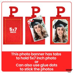 KatchOn, Red Proud of You Graduation Photo Banner 2024 - 10 Feet, Felt, Personalized, Holds 12 Pictures, Class of 2024 Decorations