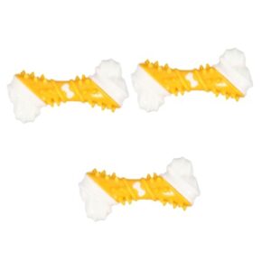 beavorty 3pcs pet teething toys chew toys for puppies dog toys for small dogs dog teeth cleaning toy bone dental chew toy teeth training dog bone puppy bone toy pet bone toy pet molar toy