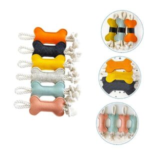 Housoutil 12 Pcs Teething Toys Interactive Chewing Toys for Puppies Dog Training Toys Soft Toy Puppy Teething Rings Pet Teething Toy Dog Dental Care Toys Plush Toy Pet Supplies Fabric Molar