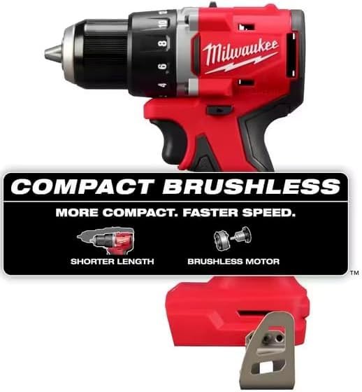 Milwaukee 3601-20 M118 18V Lithium-Ion Brushless Cordless 1/2 in. Compact Drill/Driver (Tool Only), Red