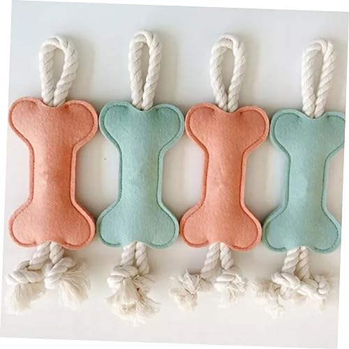 Housoutil 12 Pcs Teething Toys Interactive Chewing Toys for Puppies Dog Training Toys Soft Toy Puppy Teething Rings Pet Teething Toy Dog Dental Care Toys Plush Toy Pet Supplies Fabric Molar