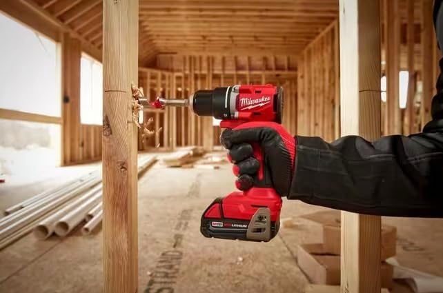 Milwaukee 3601-20 M118 18V Lithium-Ion Brushless Cordless 1/2 in. Compact Drill/Driver (Tool Only), Red