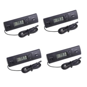 4 sets aquarium thermometer fridge thermometer fish tank supply fish tank thermometer reptile tank thermometer digital display thermometer temperature measure device car abs