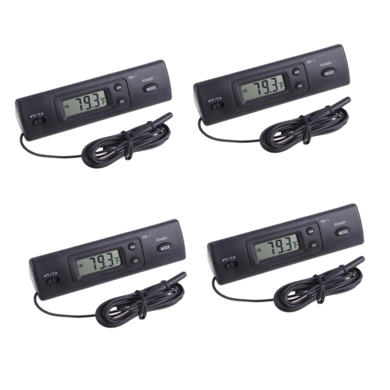 4 Sets Aquarium Thermometer Fridge Thermometer Fish Tank Supply Fish Tank Thermometer Reptile Tank Thermometer Digital Display Thermometer Temperature Measure Device Car Abs