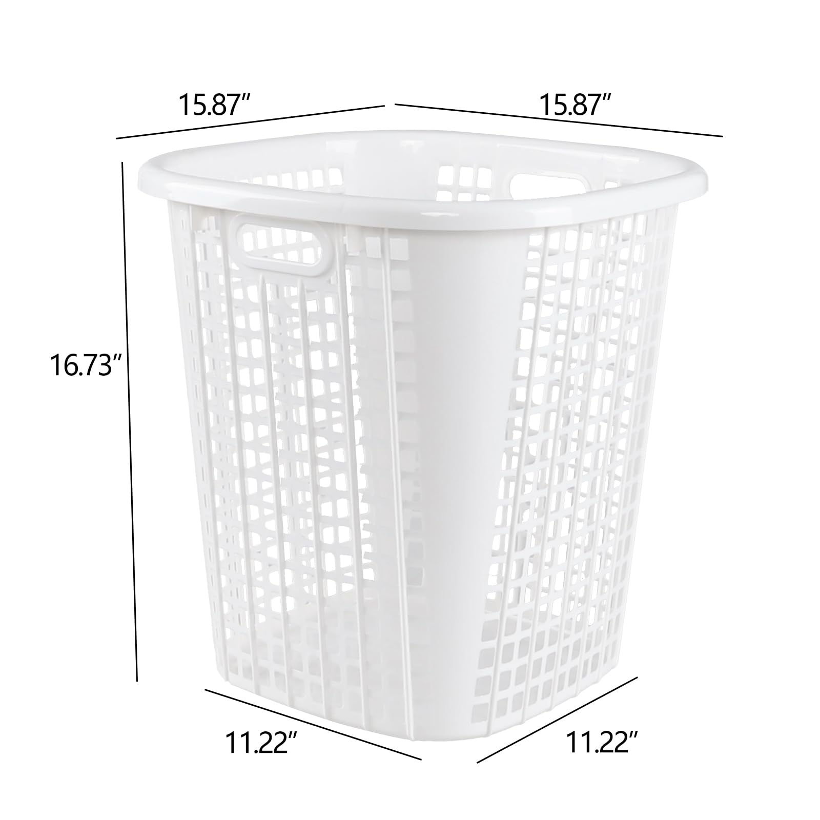 Asking 50 L Plastic Dirty Clothes Hampers, 6 Pack Tall Laundry Basket with Handle, White