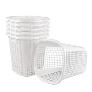 asking 50 l plastic dirty clothes hampers, 6 pack tall laundry basket with handle, white