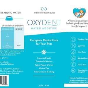 Oxydent Premium Pet Dental Care Solution - Pet Water Additive & Mouthwash for Teeth Cleaning - Eliminate Bad Dog & Cat Bad Breath - Dog Dental Rinse - Fights Tartar & Plaque