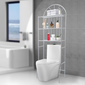 over the toilet storage rack, 3 tier bathroom space saver above toilet shelf rack, free standing bathroom organizers and storage over toilet, easy to assemble, fit most toilet, 24.8x13.4x69.7inch