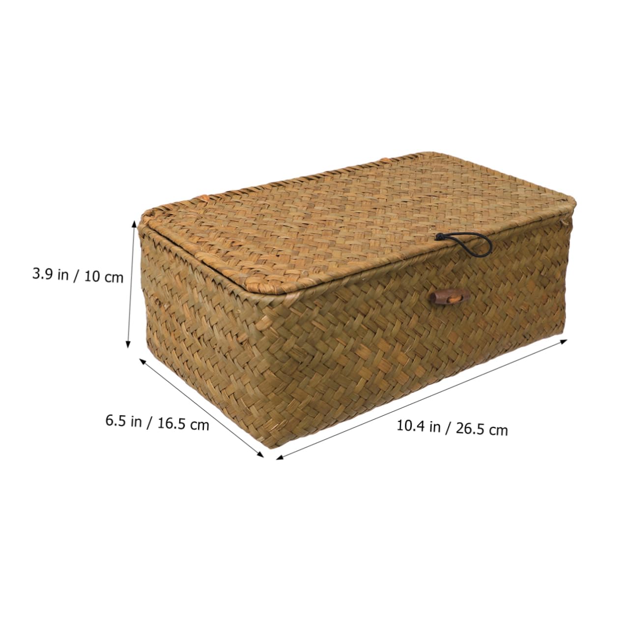 Garneck Rattan Storage Bins 2pcs Bin Storage Organizer Storage Bins with Lids Straw Basket with Lid Makeup Drawer Woven Basket Small Rattan Storage Organizer