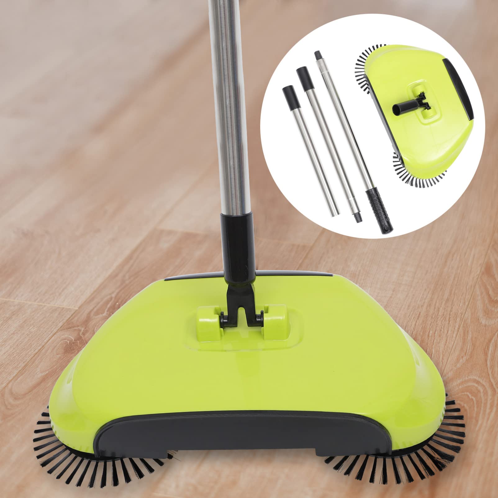 Ciieeo 3 1 Stainless Steel Handle Floor Cleaner Mop Multi-Function Cleaning Tool Lazy Broom Hand Sweeper and Pan - Mop Set Dustpan Sweep and Drag to Rotate