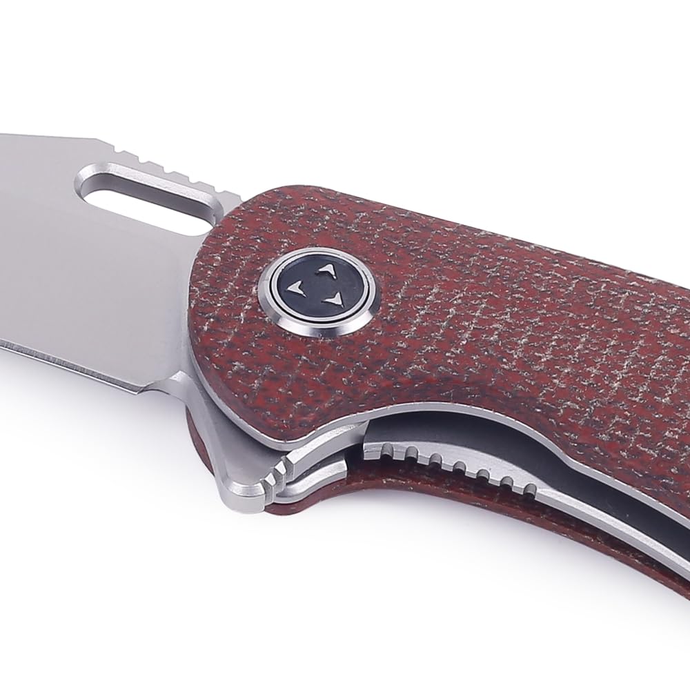 Cool Hand 5.59'' Ball Bearing Knife, Mini Folding Knives, 8Cr13 Stainless Steel Blade, Micarta Handle, Liner Lock Mechanism, w/Pocket Clip, EDC Pocket Knives