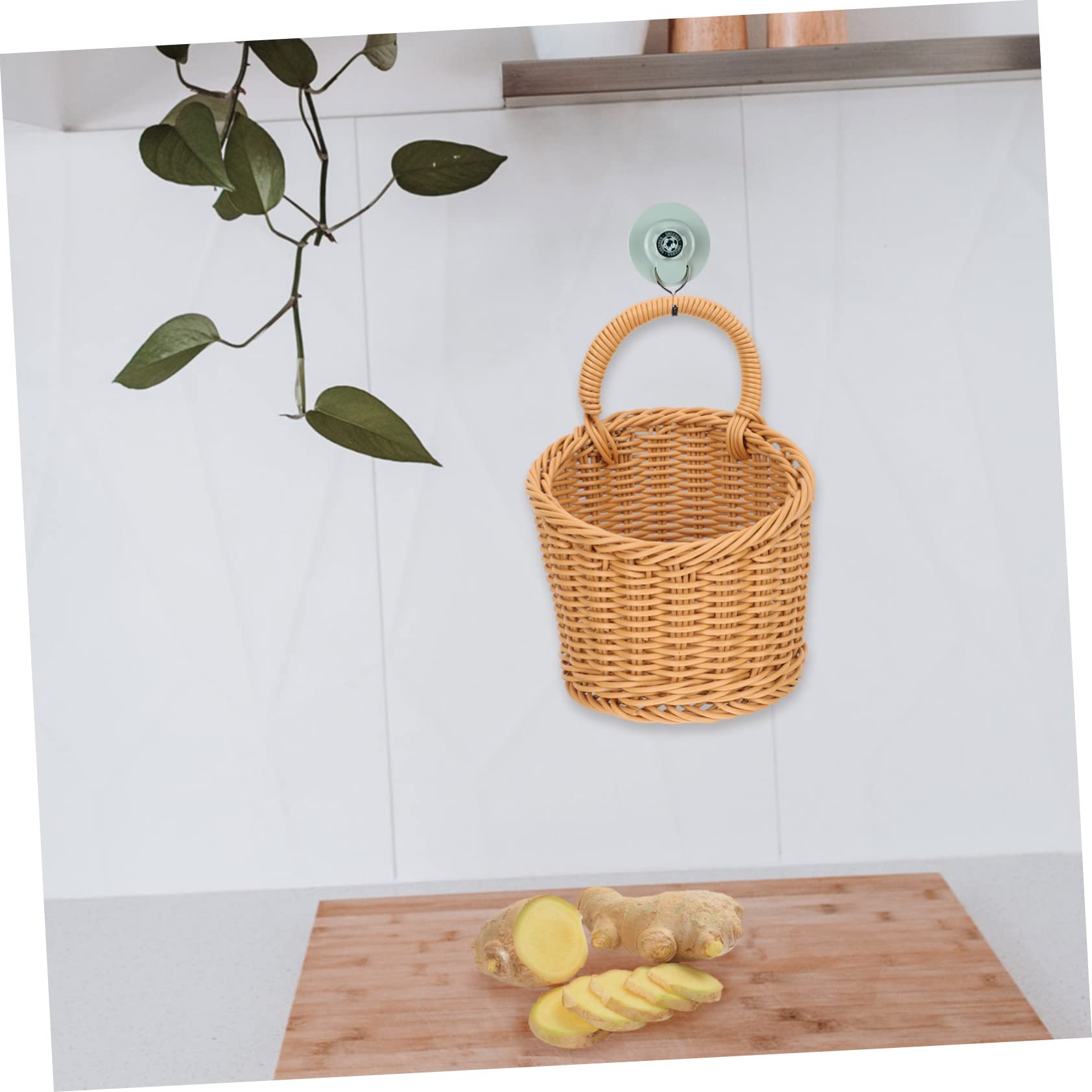 Ciieeo 3pcs Storage Basket Wall Basket Decor Willow Basket Japanese Decor Wicker Wall Baskets Straw Basket Teardrop Wall Basket Woven Easter Basket Plastic Rattan Basket Key